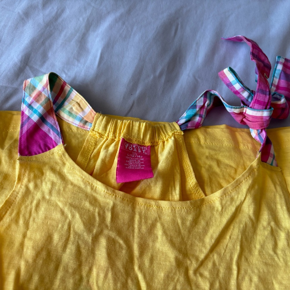 French Toast short set. Bright pastel colors. Size 14.